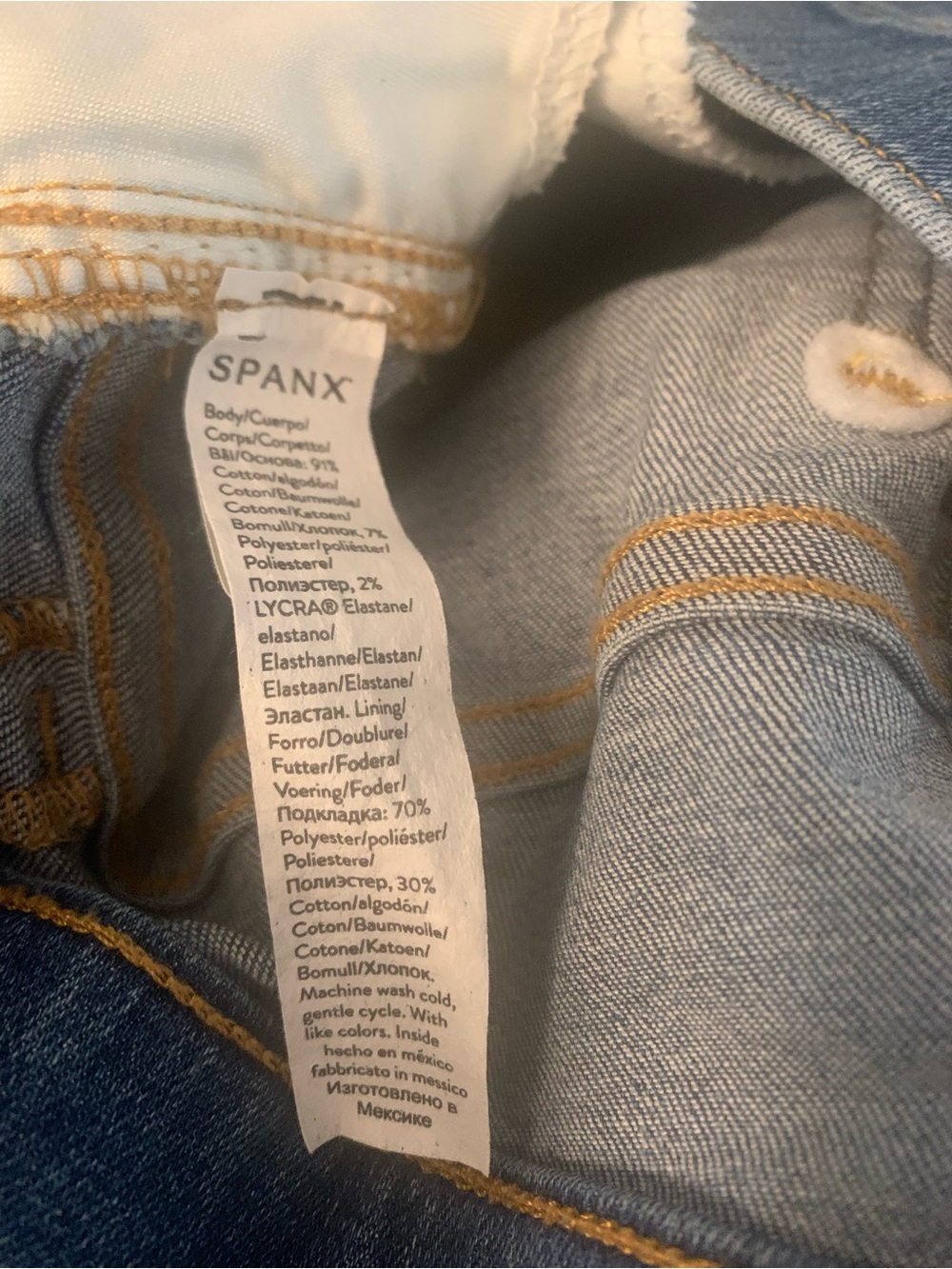 Spanx Seamed Front Wide Leg Jeans Vintage Indigo size elastic waistband - S - Picture 5 of 10